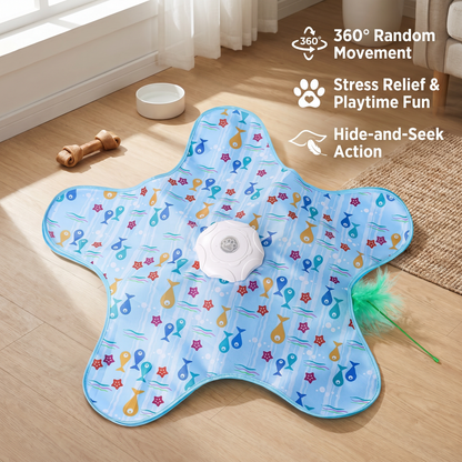 Dog chasing the CutyHunt toy on the floor