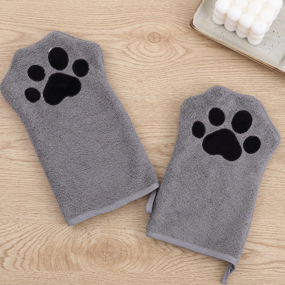 Gray CutyPet drying towel lifestyle