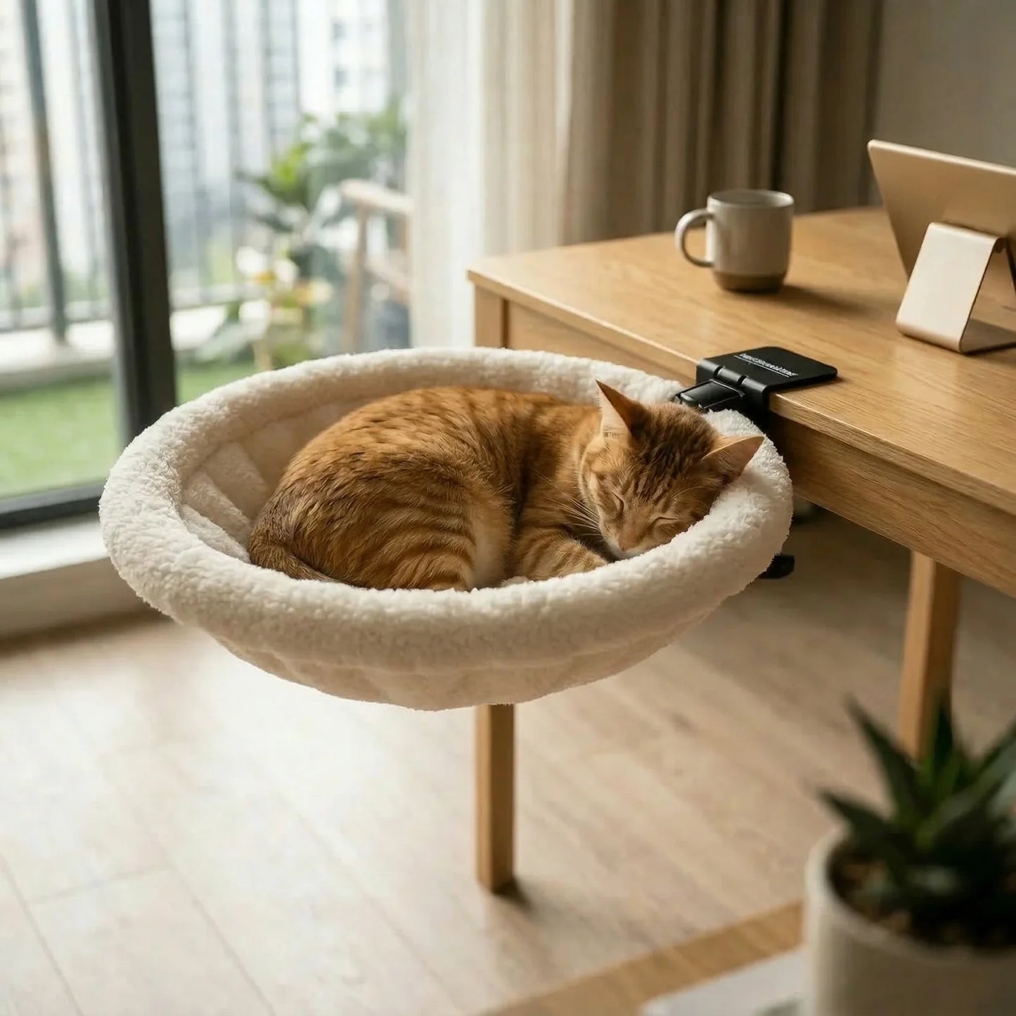 Desk-Mounted Cat Hammock