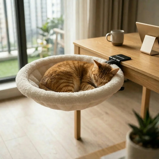 Desk-Mounted Cat Hammock