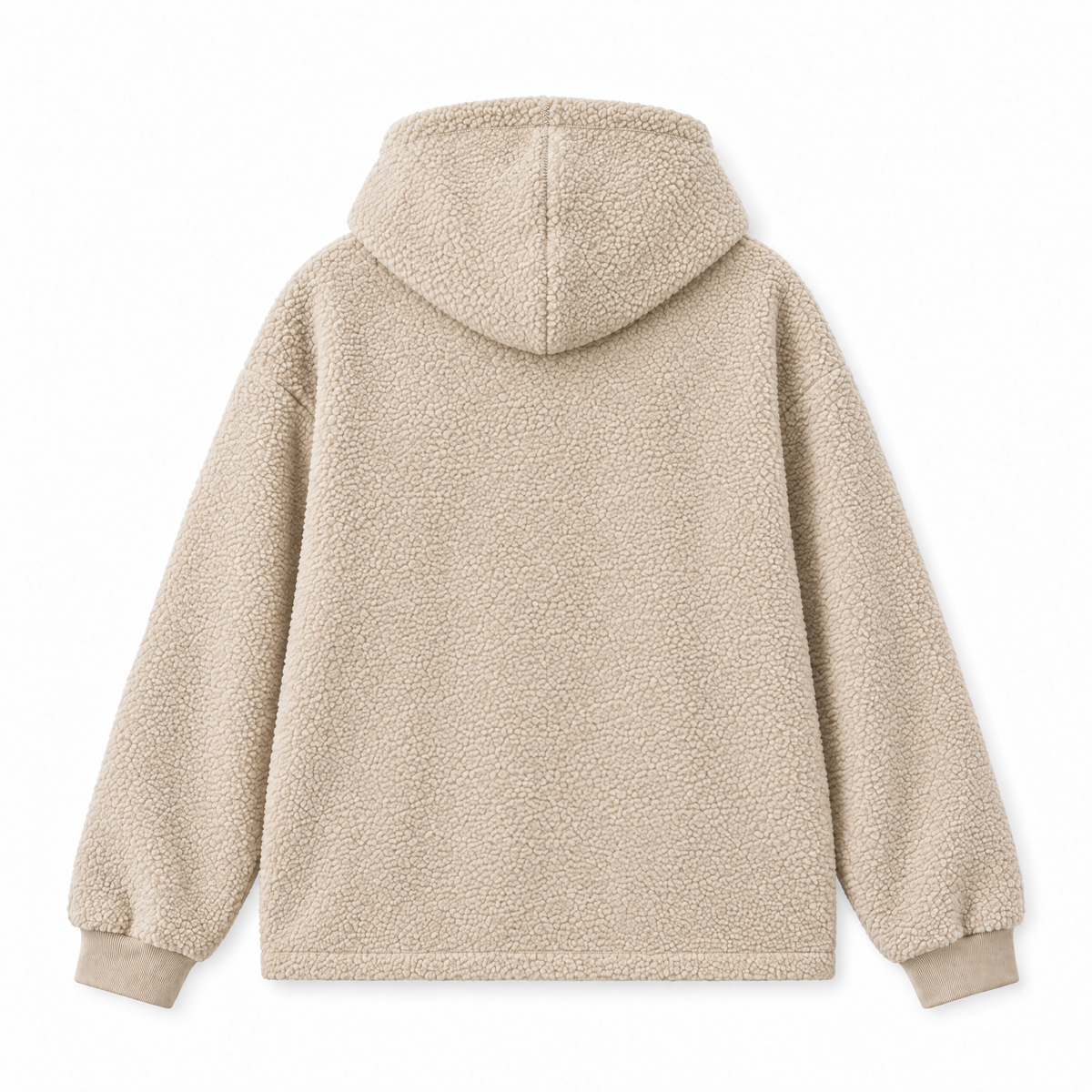 CutyPet Pouch Hoodie in Beige, back view