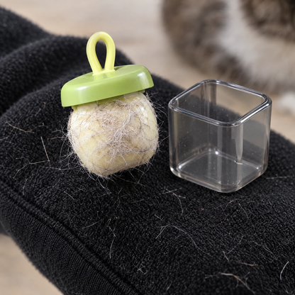 Collected cat hair on a black hoodie