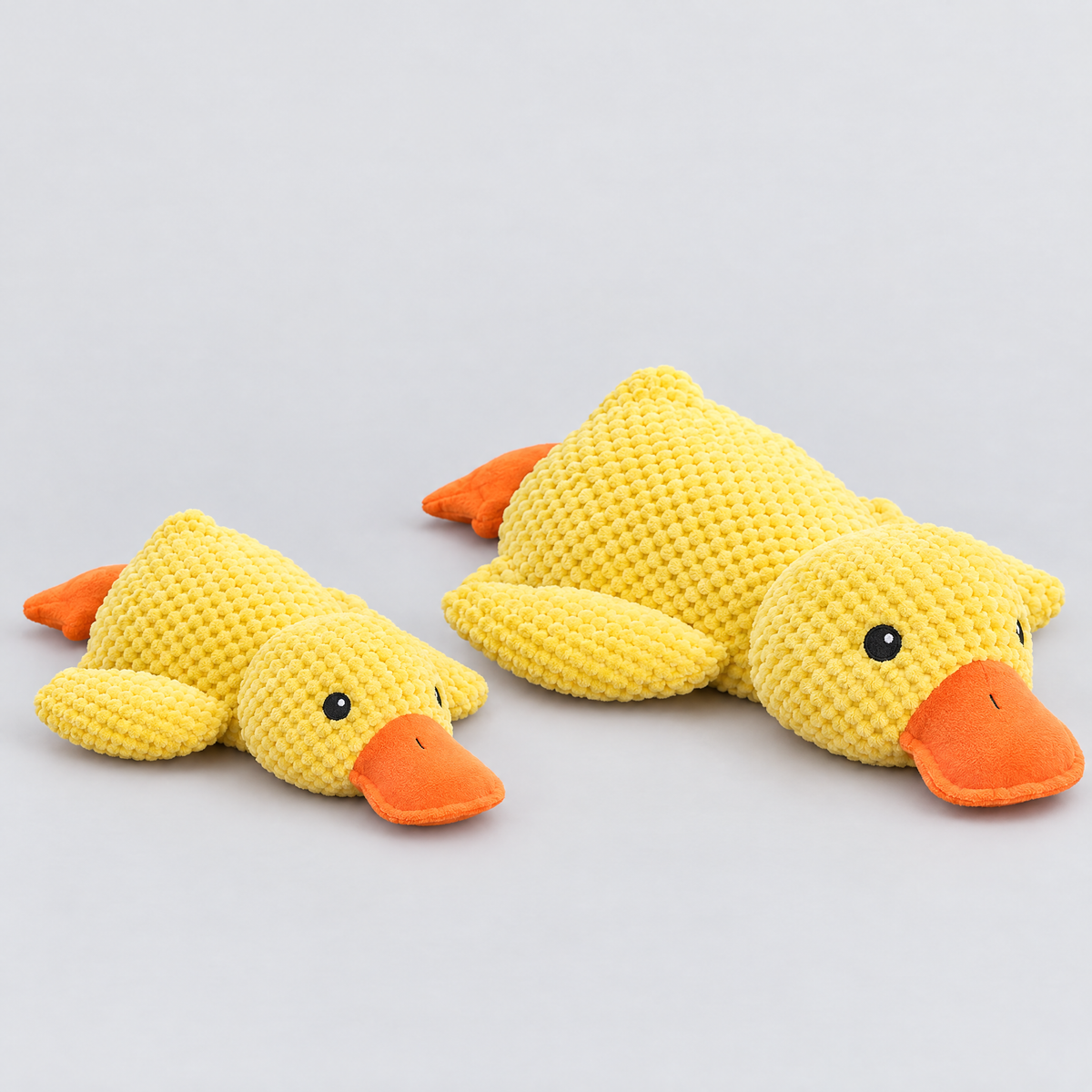 Calming Duck: small and large size side by side