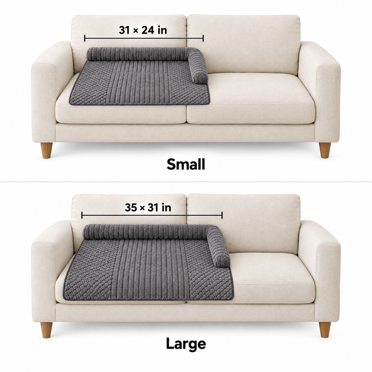 CutyPet Couch Protector size guide