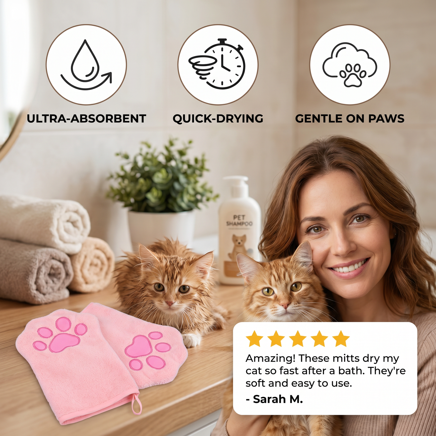 Pink CutyPet drying towel — customer review